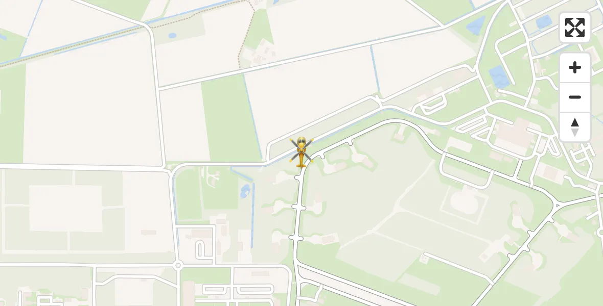 Routekaart van de vlucht: Traumahelikopter naar Vliegbasis Volkel