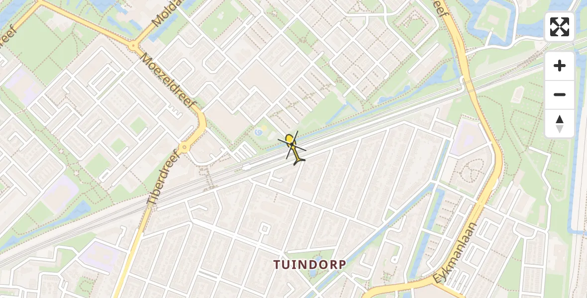 Routekaart van de vlucht: Politiehelikopter naar Utrecht