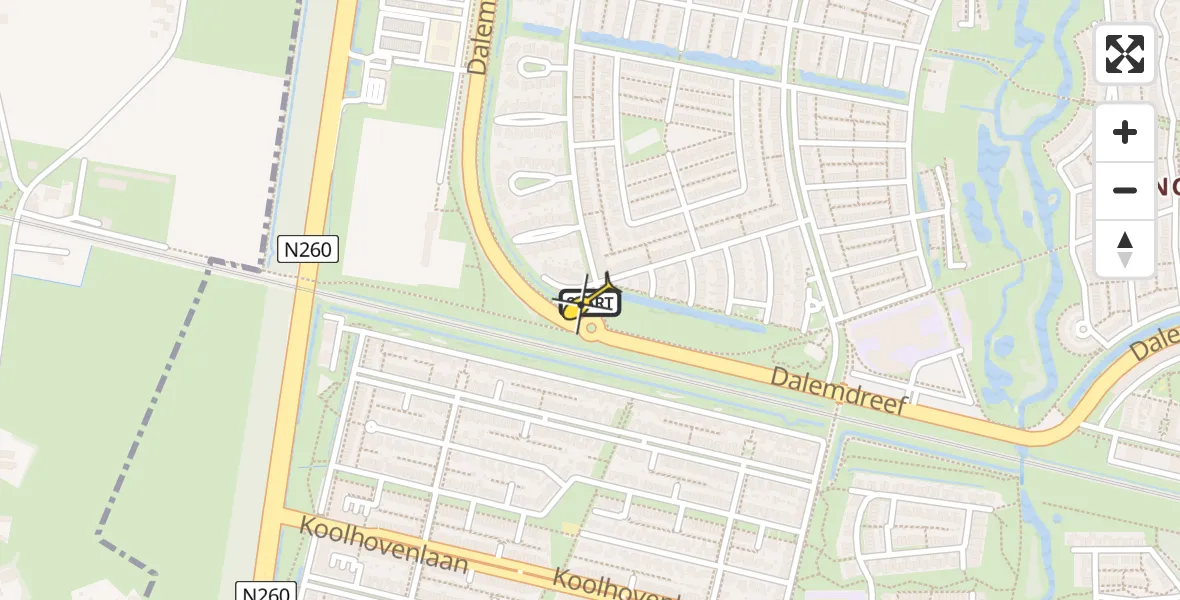 Routekaart van de vlucht: Lifeliner 2 naar Tilburg, Spakenburglaan