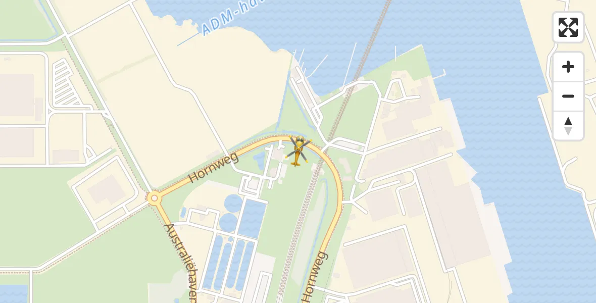 Vluchtroute Traumahelikopter van Amsterdam Heliport naar Amsterdam Heliport