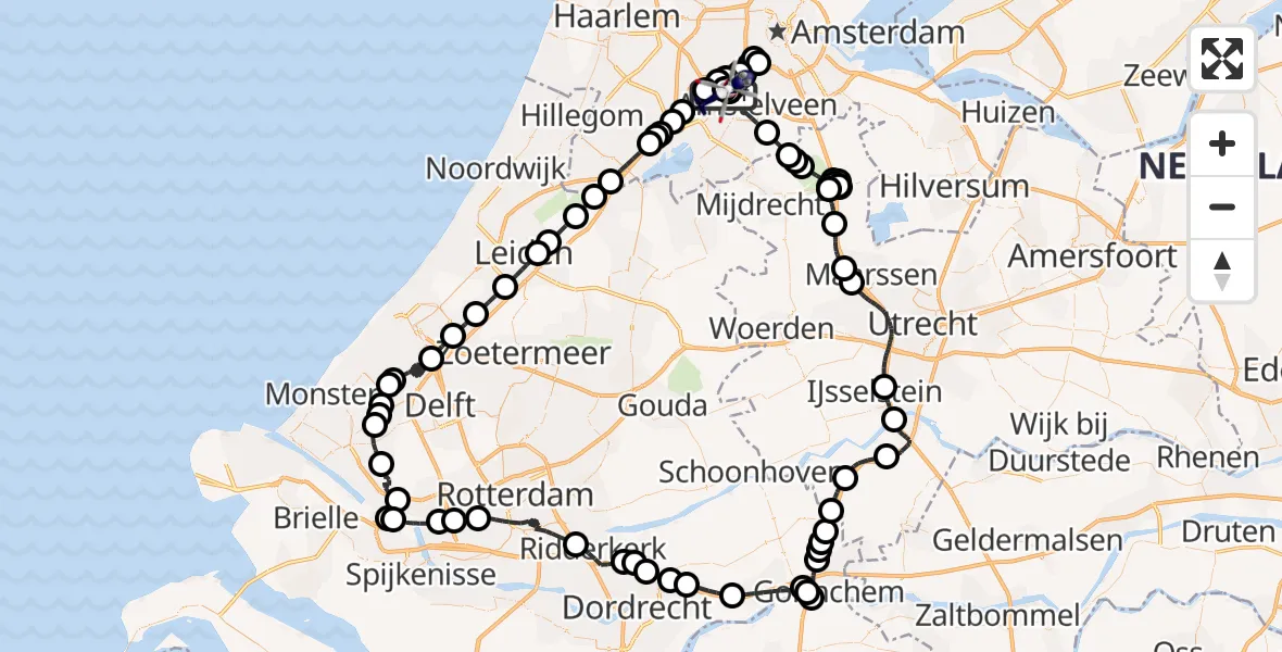 Vluchtroute Politiehelikopter Schiphol - Schiphol, 05 mei 2024, 07:54