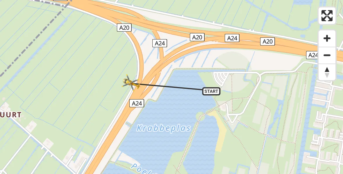 Vluchtroute Traumahelikopter Vlaardingen - Vlaardingen, 05 mei 2024, 12:12
