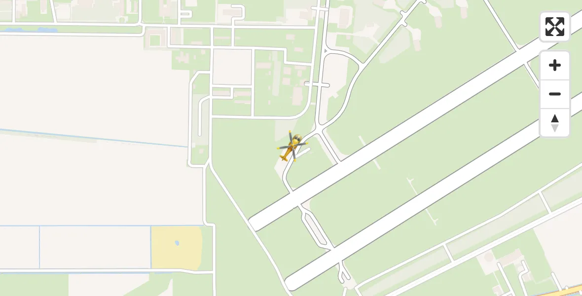 Vluchtroute Traumahelikopter van Vliegbasis Volkel naar Vliegbasis Volkel