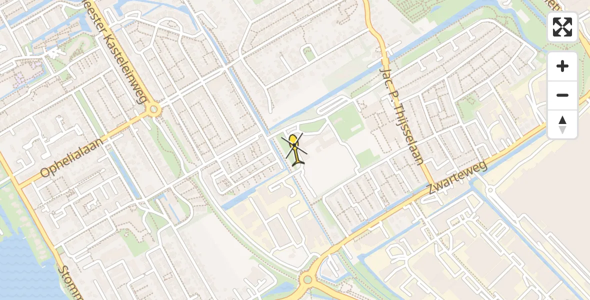 Routekaart van de vlucht: Lifeliner 1 naar Aalsmeer