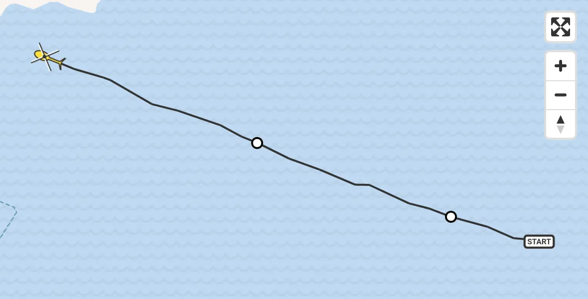 Routekaart van de vlucht: Ambulanceheli naar Formerum, Doodemanshoek