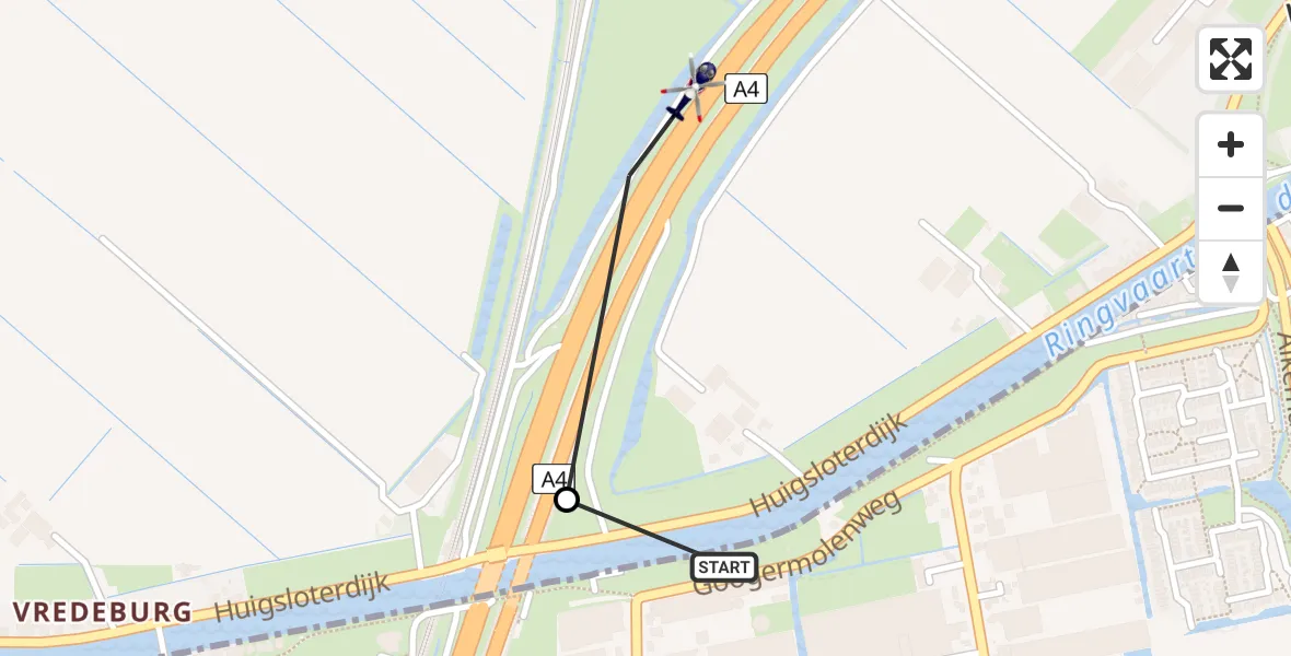Vluchtroute Politiehelikopter Roelofarendsveen - Weteringbrug, 05 mei 2024, 19:18