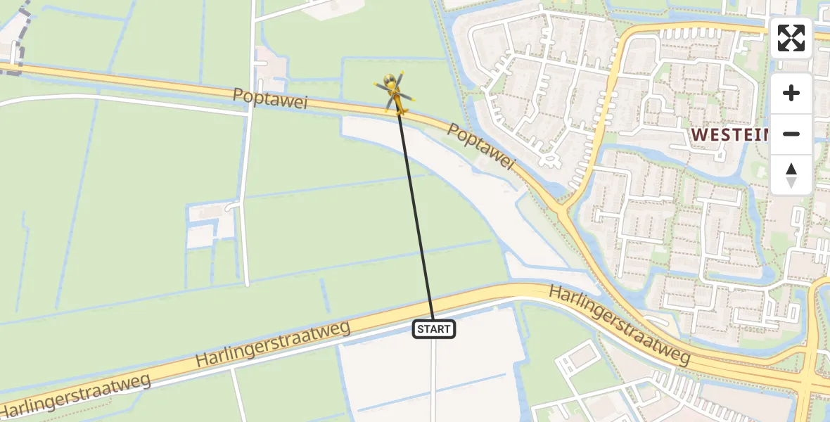 Vluchtroute Ambulancehelikopter Leeuwarden - Leeuwarden, 05 mei 2024, 20:17