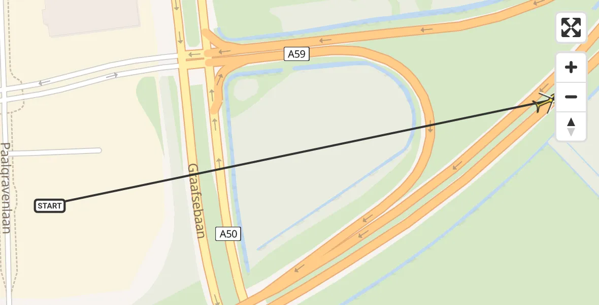 Routekaart van de vlucht: Traumahelikopter naar Berghem