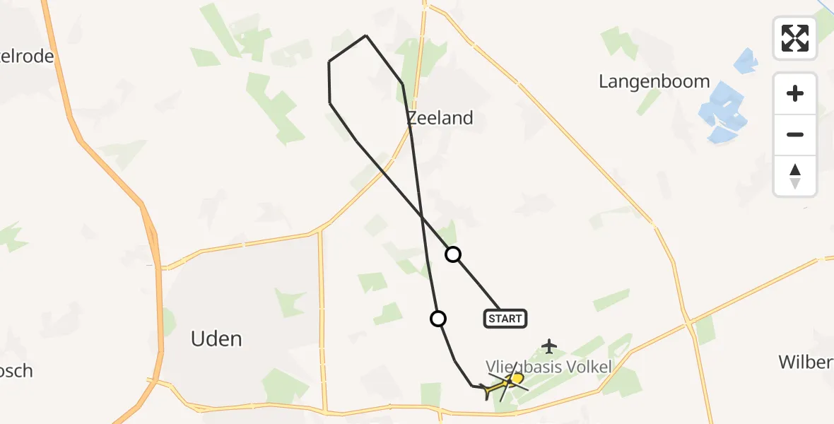 Routekaart van de vlucht: Lifeliner 3 naar Vliegbasis Volkel, Achter-Oventje