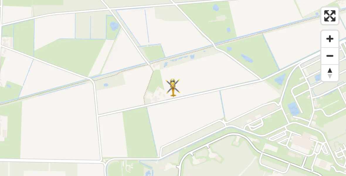 Vluchtroute Traumahelikopter van Vliegbasis Volkel naar Vliegbasis Volkel