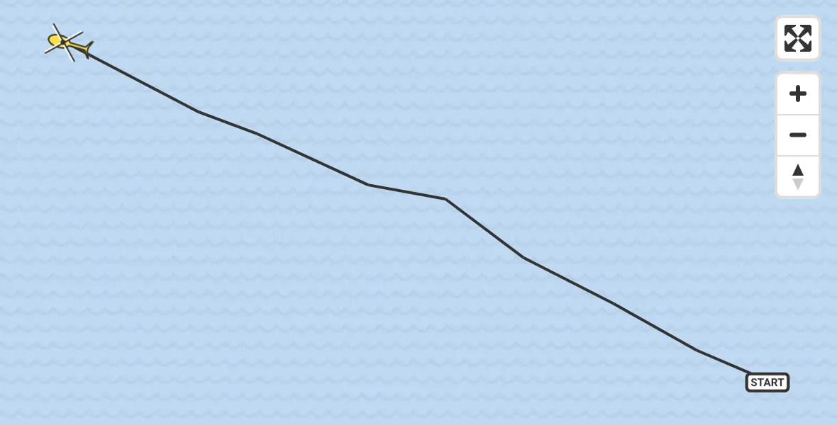 Routekaart van de vlucht: Ambulancehelikopter naar Oosterend