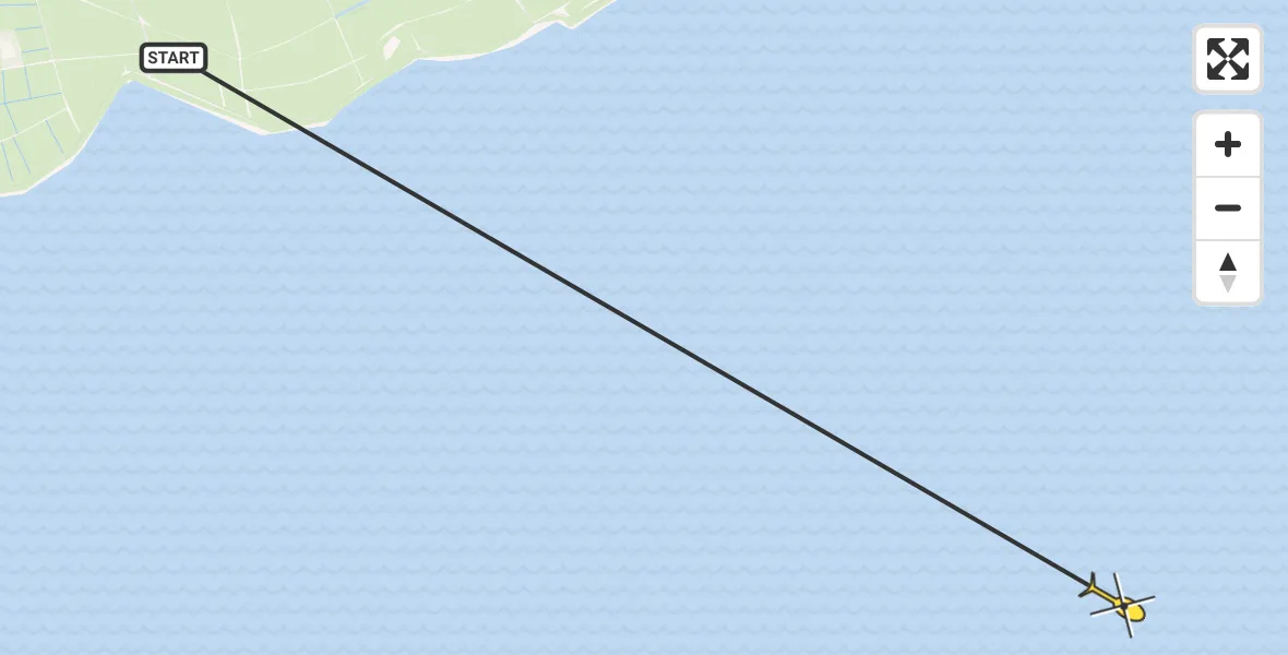 Routekaart van de vlucht: Ambulancehelikopter naar Oosterend