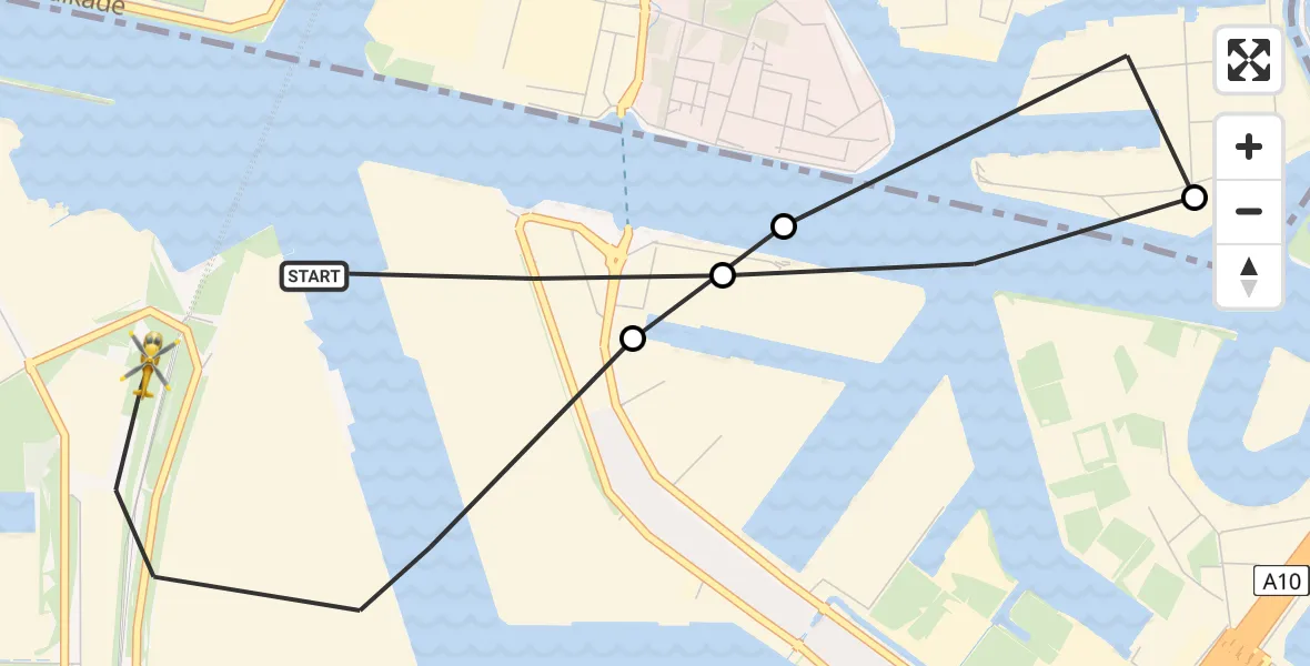 Routekaart van de vlucht: Lifeliner 1 naar Amsterdam Heliport, Beelen Amsterdam