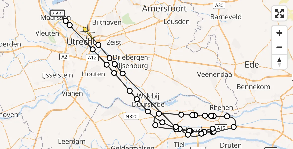 Routekaart van de vlucht: Politieheli naar Utrecht, Tuinbouwweg