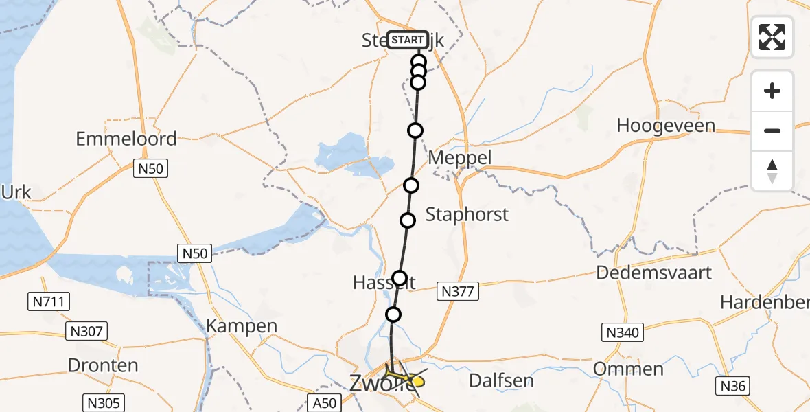 Routekaart van de vlucht: Lifeliner 4 naar Zwolle, De wiezeboom