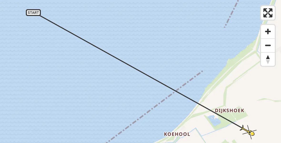 Routekaart van de vlucht: Ambulanceheli naar Firdgum, Camstrawei