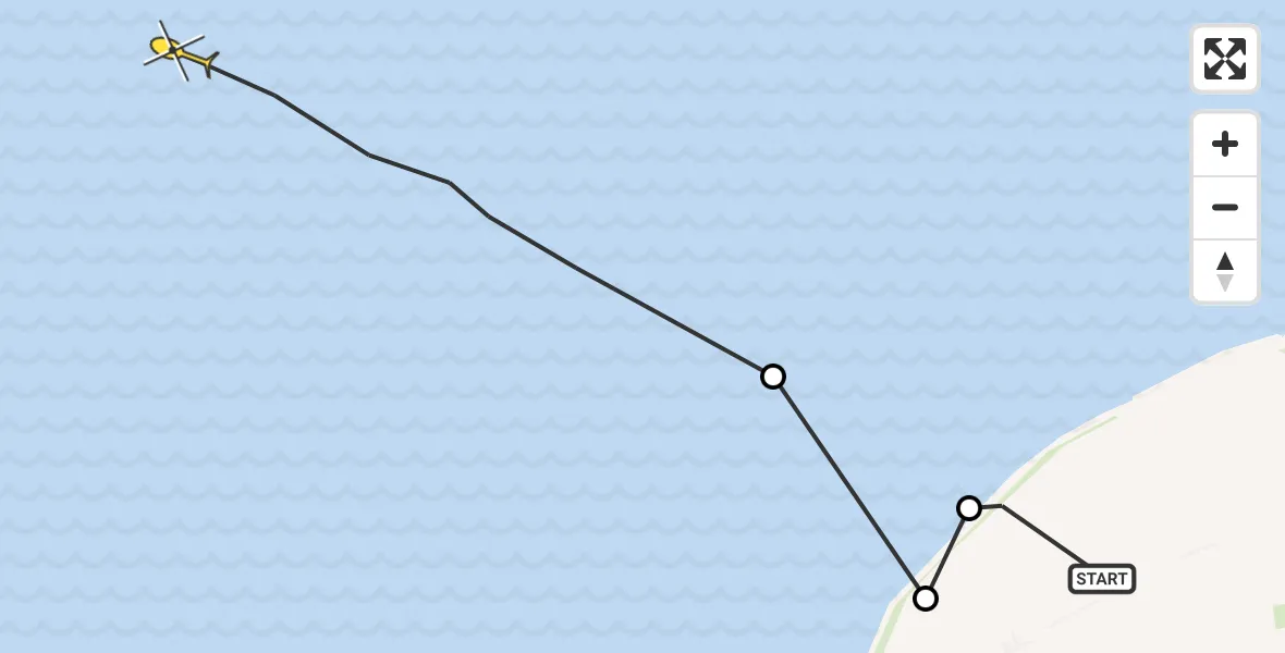 Routekaart van de vlucht: Ambulanceheli naar Oosterend, Sedyk