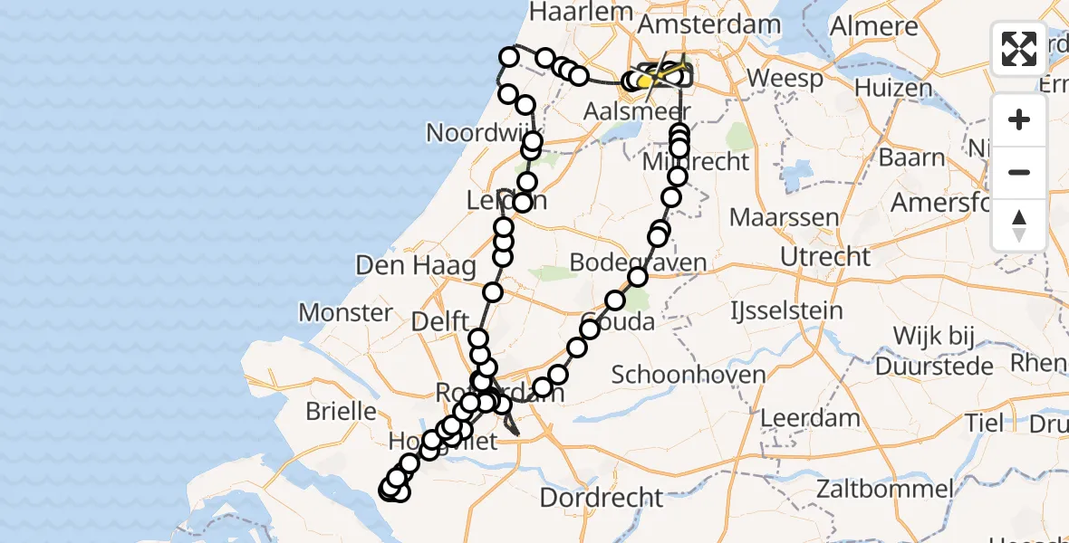 Routekaart van de vlucht: Politieheli naar Schiphol, Nieuwe Meerlaan