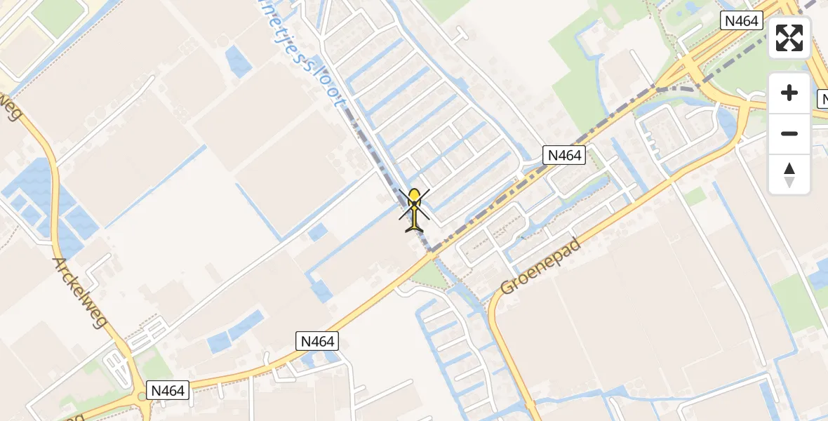 Vluchtroute Traumahelikopter van Den Haag naar Den Haag