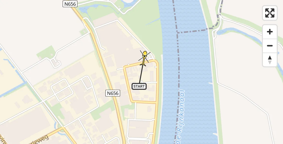 Routekaart van de vlucht: Traumahelikopter naar Tholen, Slabbecoornweg