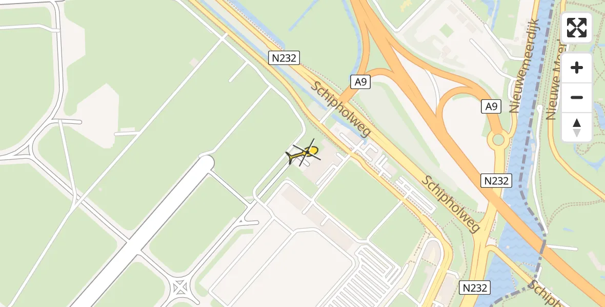 Vluchtroute Politiehelikopter van Schiphol naar Schiphol