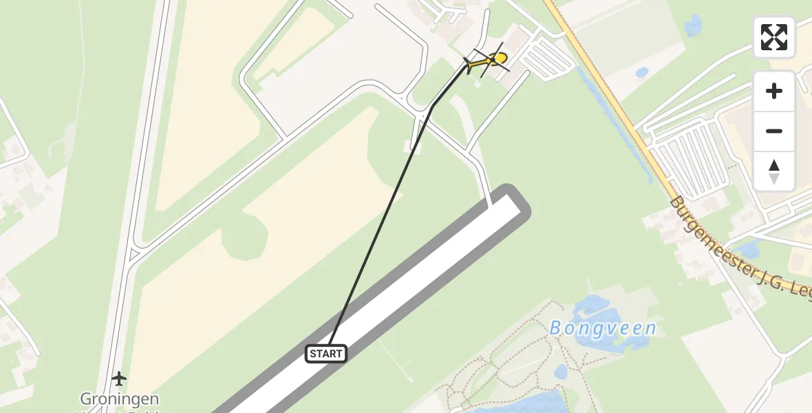 Routekaart van de vlucht: Lifeliner 4 naar Groningen Airport Eelde, Machlaan