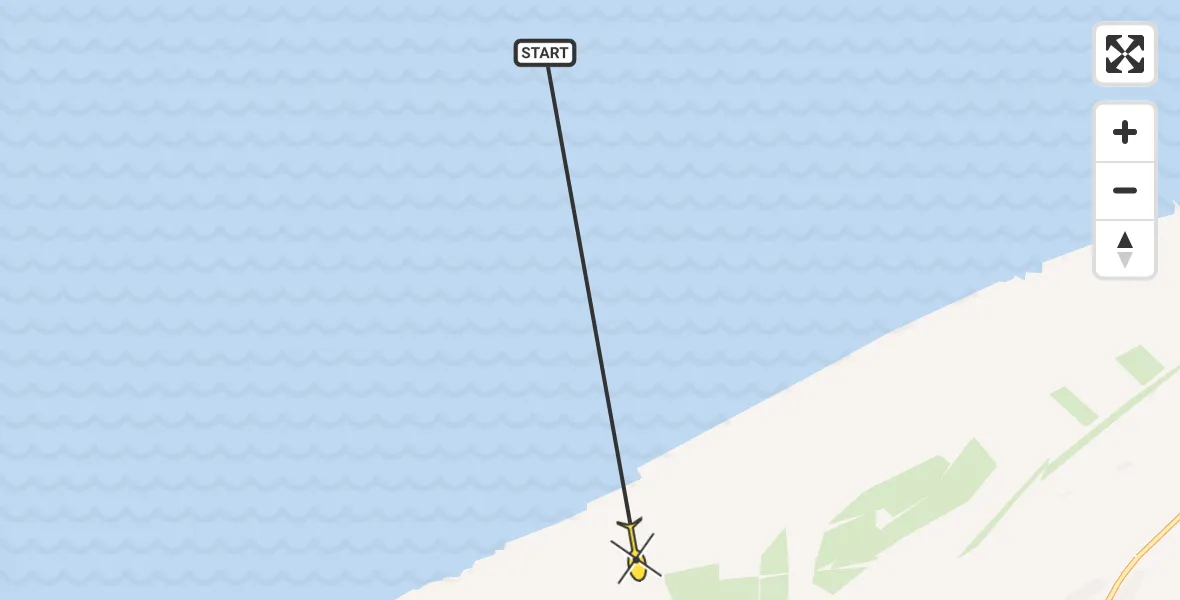 Routekaart van de vlucht: Ambulancehelikopter naar Oudebildtzijl, Poldijk