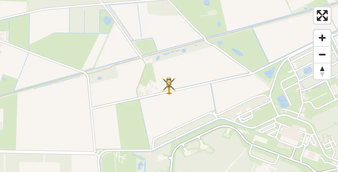 Vluchtroute Traumahelikopter van Vliegbasis Volkel naar Vliegbasis Volkel
