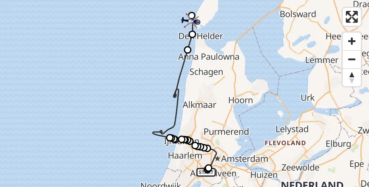 Vluchtroute Politiehelikopter Schiphol - , 08 mei 2024, 13:28