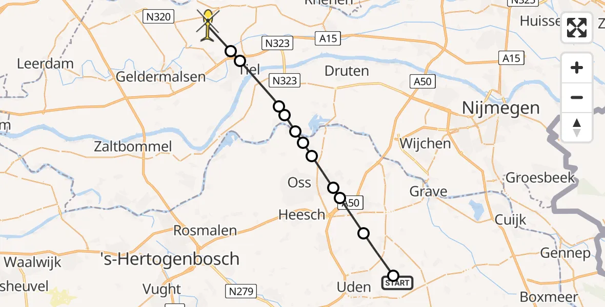 Routekaart van de vlucht: Lifeliner 3 naar Rijswijk (GLD), Straatsven