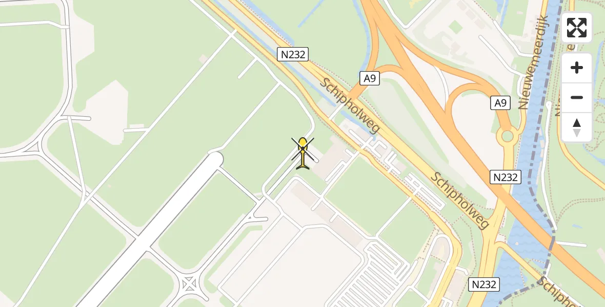 Vluchtroute Politiehelikopter van Schiphol naar Schiphol