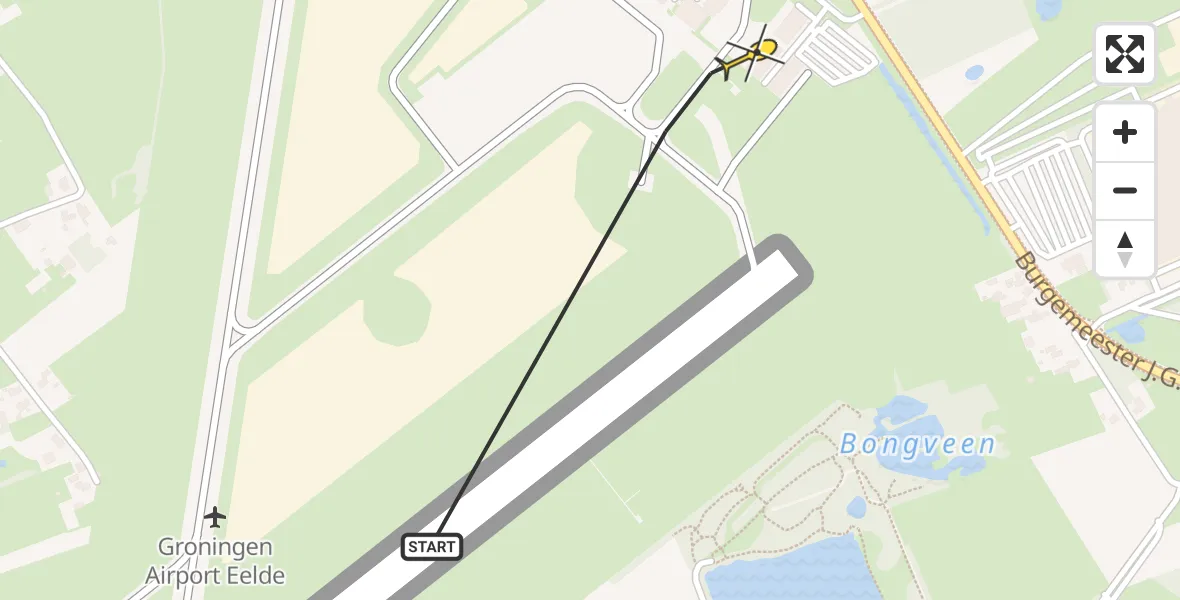 Routekaart van de vlucht: Lifeliner 4 naar Groningen Airport Eelde, Machlaan