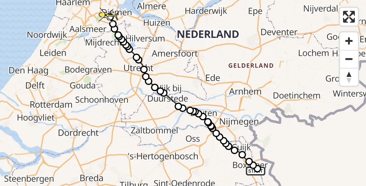 Routekaart van de vlucht: Politieheli naar Amsterdam, Veerstraat