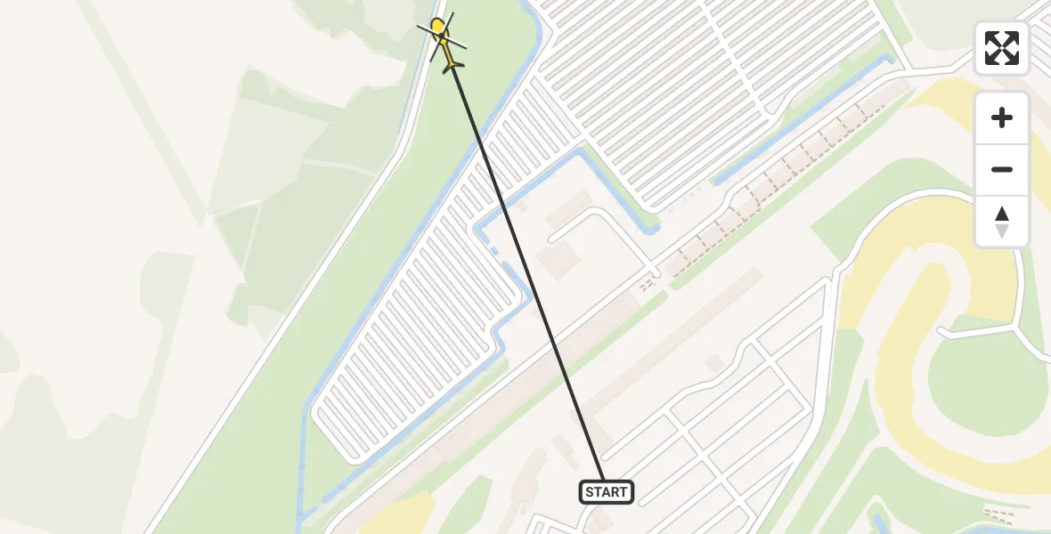 Routekaart van de vlucht: Traumahelikopter naar Assen, TT-tunnelweg