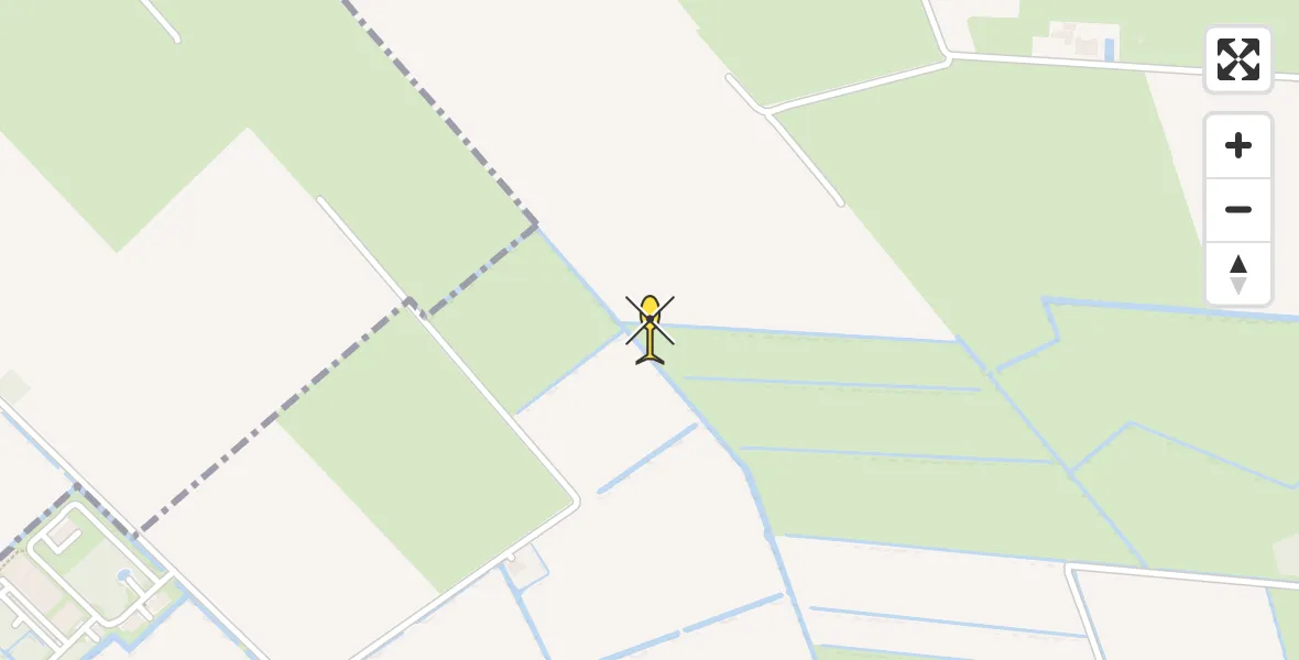 Vluchtroute Ambulancehelikopter van Leeuwarden naar Leeuwarden
