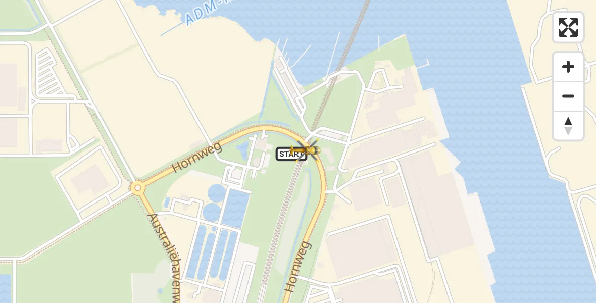 Vluchtroute Traumahelikopter van Amsterdam Heliport naar Amsterdam Heliport