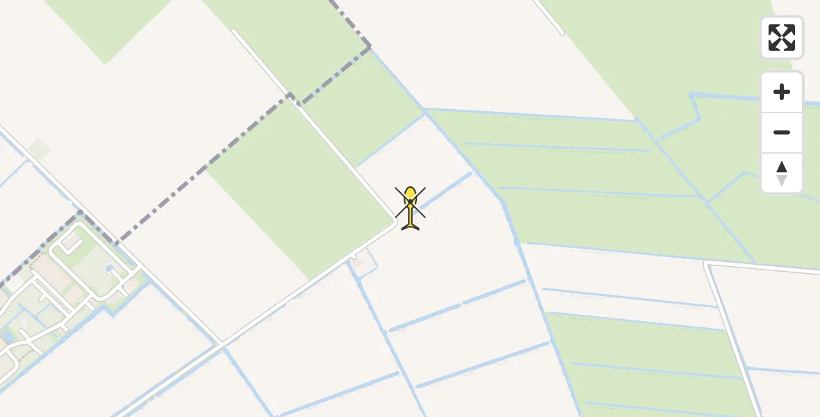 Routekaart van de vlucht: Ambulancehelikopter naar Vliegbasis Leeuwarden