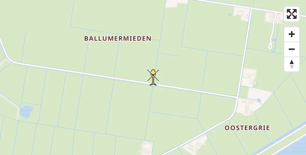 Routekaart van de vlucht: Ambulancehelikopter naar Ballum
