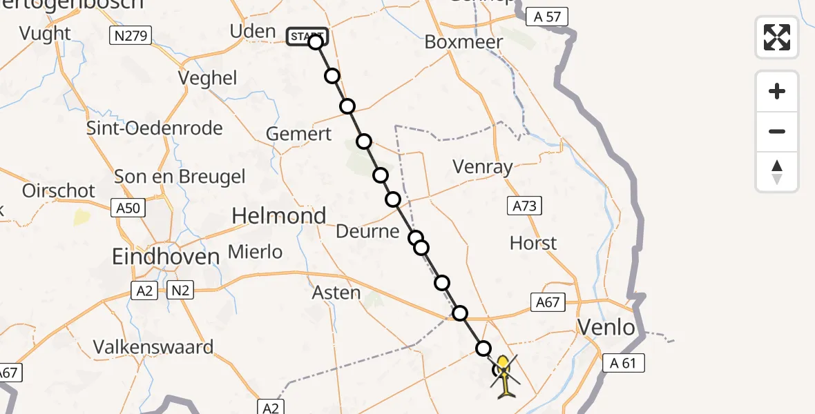 Routekaart van de vlucht: Lifeliner 3 naar Helden, Beukenlaan