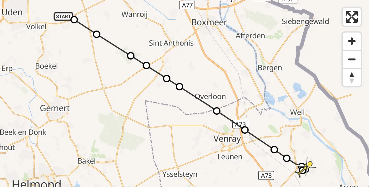 Routekaart van de vlucht: Lifeliner 3 naar Swolgen, Nieuwedijk