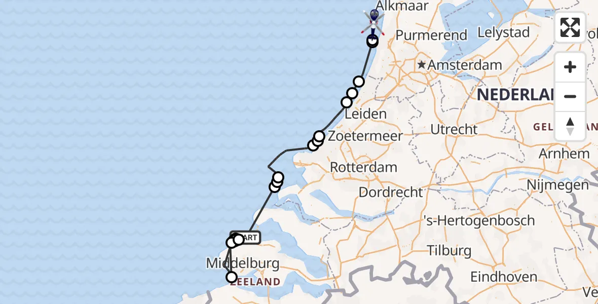 Vluchtroute Politiehelikopter Vrouwenpolder - , 10 mei 2024, 06:58