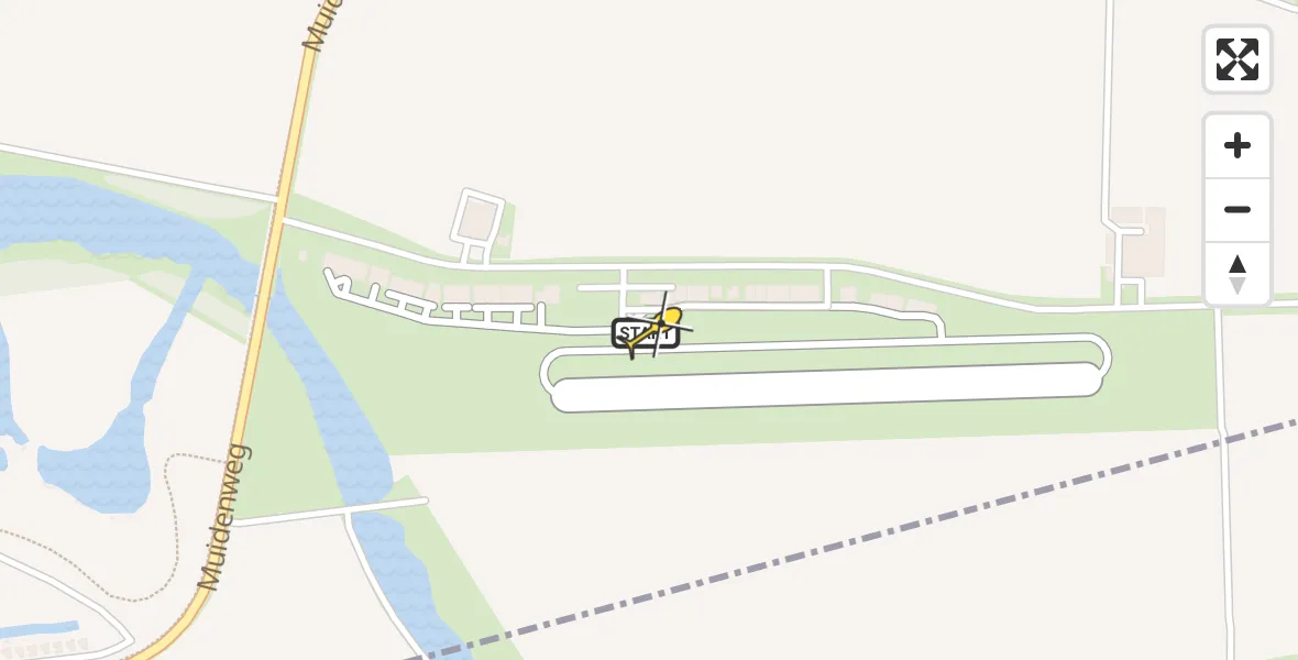 Vluchtroute Politiehelikopter van Vliegveld Midden-Zeeland naar Vliegveld Midden-Zeeland