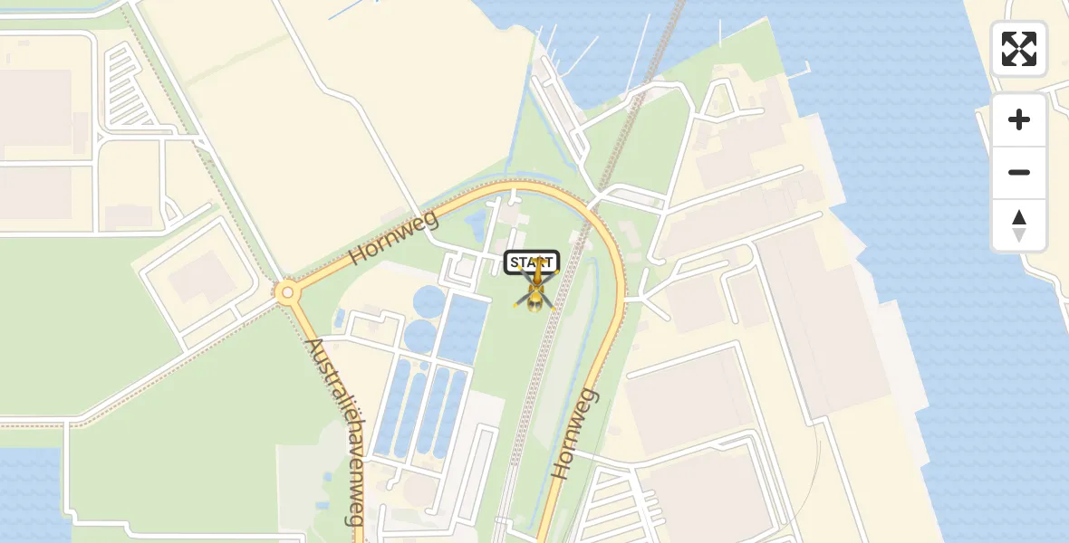 Vluchtroute Traumahelikopter van Amsterdam Heliport naar Amsterdam Heliport