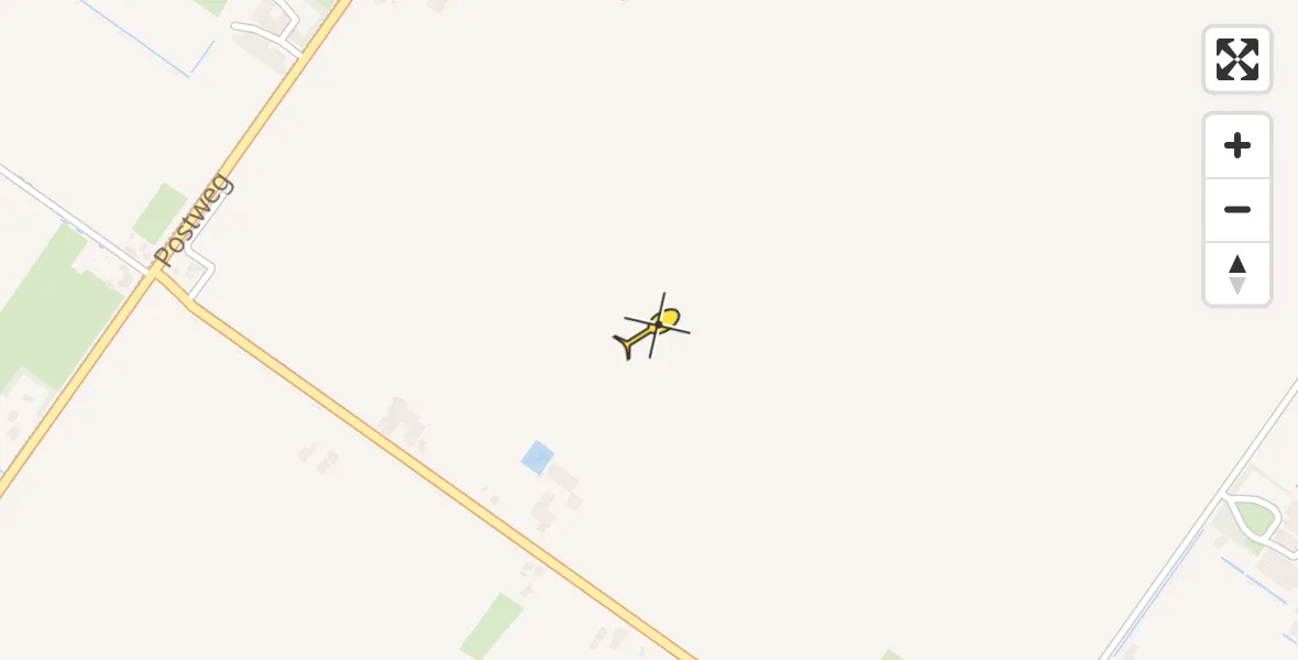 Routekaart van de vlucht: Politiehelikopter naar De Cocksdorp