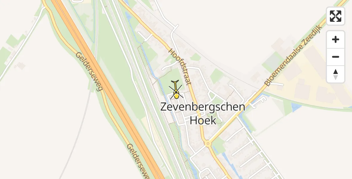 Routekaart van de vlucht: Traumaheli naar Zevenbergschen Hoek