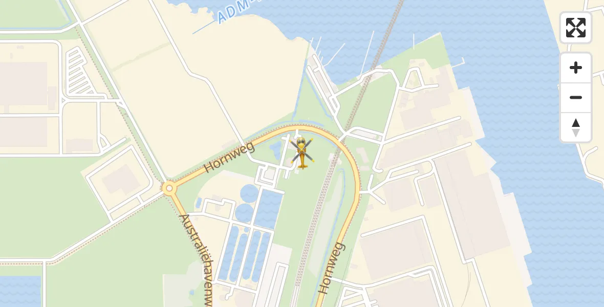 Vluchtroute Traumahelikopter van Amsterdam Heliport naar Amsterdam Heliport