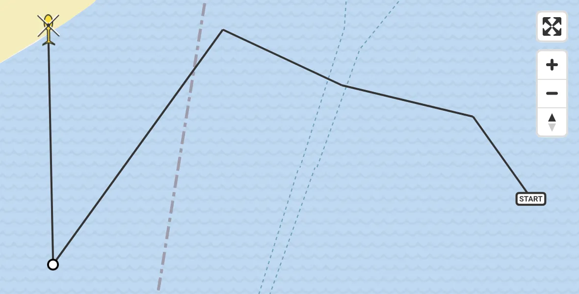 Routekaart van de vlucht: Ambulanceheli naar Vlieland, Vliestroom