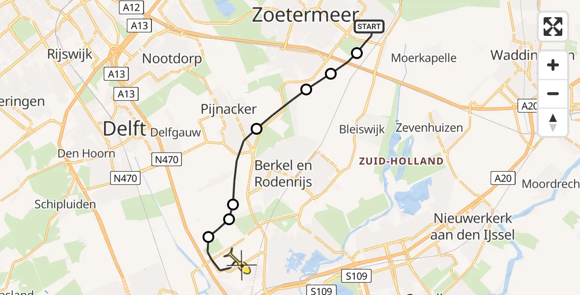 Routekaart van de vlucht: Lifeliner 2 naar Rotterdam The Hague Airport, Tasmanië