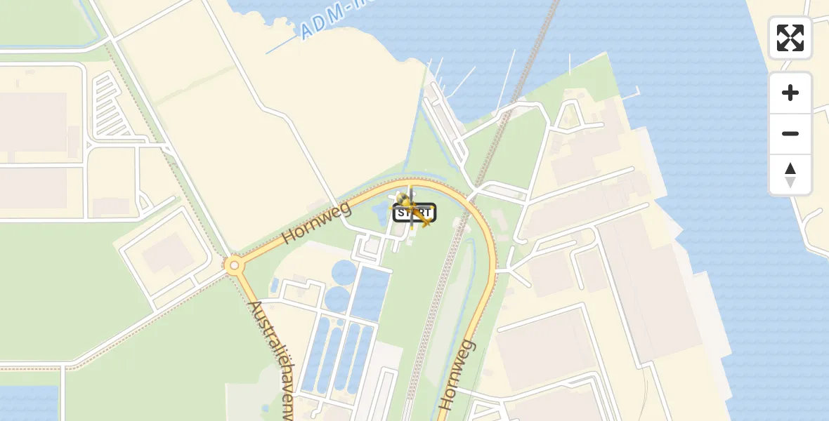 Vluchtroute Traumahelikopter van Amsterdam Heliport naar Amsterdam Heliport