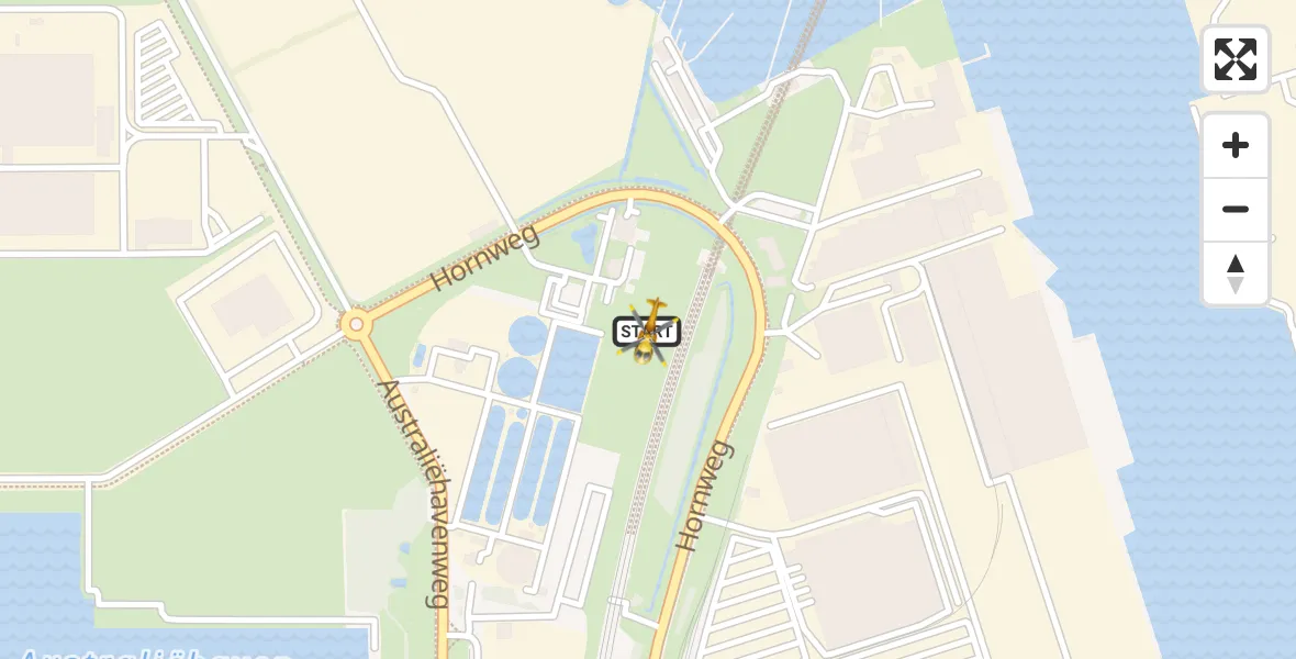 Vluchtroute Traumahelikopter van Amsterdam Heliport naar Amsterdam Heliport